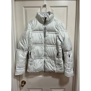 JSX Jet Set White Jacket Down Feathers Womens Ski Luxury Made in Italy Medium
